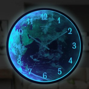 送料無料 地球儀時計 壁掛け 掛け時計 オシャレ 壁掛け時計 世界地図 3D 立体感 大きい 大型 静音 インテリア 北欧 シンプル ファッショ
