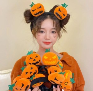 ３点セット ハロウィン コスプレ カボチャ カチューシャ かぼちゃ コスチューム一式 レディース 子供カチューシャ ハロウィン子ども用コ