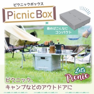 【SALE 30日8:00まで】 ピクニックボックス 折りたたみ コンテナボックス 保冷バッグ 付き テーブル 小型 軽量 ローテーブル サイドテー