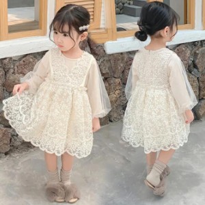 ワンピース キッズ レースワンピース ベビー服 女の子 ドレス チュール ワンピース ベビードレス 結婚式 セレモニードレス