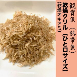 【50g】熱帯魚 乾燥クリル(乾燥オキアミ) 【ひと口サイズ】 中型魚 大型熱帯魚 海水魚のエサ 干しエビ  ディスカス 観賞魚【DBP】