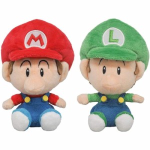 【 まとめ買い 2種セット 】 ぬいぐるみ スーパーマリオ ベビィマリオ ベビィルイージ Sサイズ マリオ グッズ 誕生日プレゼント 子供 お