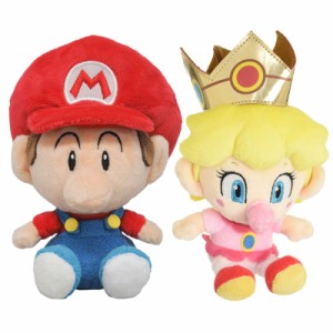 【 まとめ買い 2種セット 】 ぬいぐるみ スーパーマリオ ベビィマリオ ベビィピーチ Sサイズ マリオ グッズ 誕生日プレゼント 子供 おも