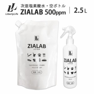 次亜塩素酸水 500ppm 2.5L 除菌 消臭 花粉対策 空ボトルセット ZIALAB ジアラボ 業務用 2.5リットル 送料無料 除菌スプレー 消臭スプレー