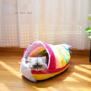 ペットベッド クッション ペット用品 寝たきり 虹 猫の巣 寝床 寝具 洗える ペットハウス