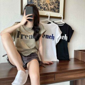 Tシャツ tシャツ シャツ ゆるTシャツ 夏Tシャツ トップス 英字 弾力性 半袖 薄い ゆったり レディース 春 夏 おしゃれ