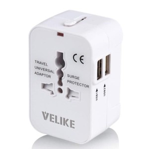 VELIKE 海外変換プラグ 2USBポート 全世界対応 旅行用充電器 A O BF Cタイプ マルチアダプター アメリカ 韓国 イタリア オースト