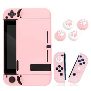 Switch用カバー＆ジョイスティックカバー スイッチ用ケース アナログスティックカバー 4ｘ猫爪肉球 Joy-Con用 全面保護ケース 耐久性tp