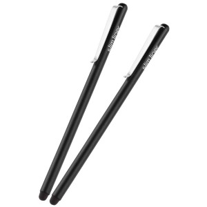 エレコム タッチペン スタイラスペン 2本入り スリム 細い シリコン クリップ付 【 スマホ タブレット iPhone iPad など各種対応】