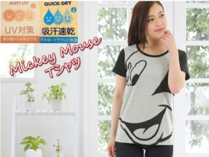 ディズニー　キャラクター　Tシャツ　レディース　UV対策　吸汗速乾 6283-3567A4