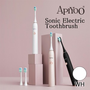APIYOO アイユー P7 音波電動歯ブラシ ホワイト 電動歯ブラシ 超音波歯ブラシ 音波歯ブラシ 海外対応 USB充電 充電式 オートタイマー 静