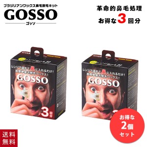 ゴッソ GOSSO 鼻毛ワックス 鼻毛脱毛キット 3回分 ブラジリアンワックス メンズ レディース 脱毛 お得な2点セット