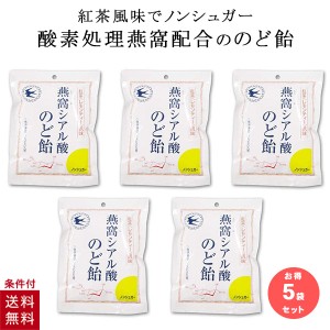 シアル酸のど飴 飴 トキワ漢方製薬 燕の巣 ツバメの巣 ノンシュガー 燕窩シアル酸のど飴 紅茶 レモンティー 風味 5袋セット