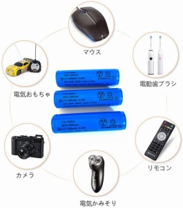 18650リチウムイオンバッテリー　充電池１本　3.7V充電式バッテリー　LED懐中電灯用ヘッドライト用　電化製品用　大容量3000ｍAh保護回路