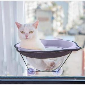 猫窓 猫用 ハンモック ねこ ネコ ベッド 窓 吸盤 ベッド 猫の窓のベッド 猫のベッド 強力な吸盤 荷物ローディング15kg (グレー)３７＊１
