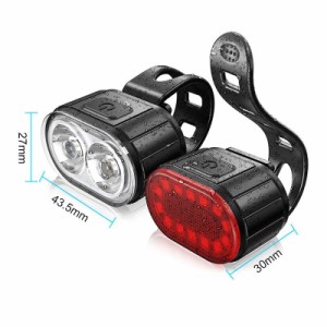 自転車ライトキット、LED自転車フロントおよびリアライト、USB充電式自転車ライト、男の子と女の子に利用可能、防水マウンテンバイクライ