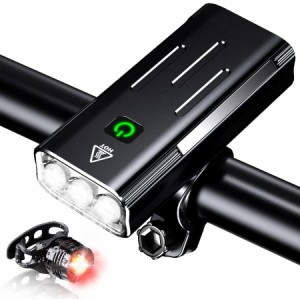 自転車ライト【2022新登場 5200mAh大容量 】LEDヘッドライト USB充電式 モバイルバッテリー機能付き IPX6防水 防振 800ルーメン 高輝度 4