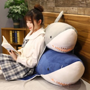 ぬいぐるみ サメ 鮫 さめ 大きい 海洋動物 鮫抱き枕 ふわふわ  110cm クッション インテリア 癒しグッズ 添い寝 お誕生日 クリスマス 子