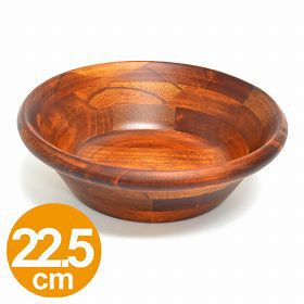 サラダボウル　木製　食器　ブラウン　22.5cm （ サラダボール 天然木 ボウル ）