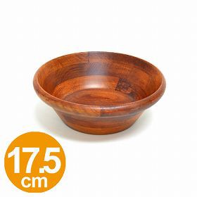 サラダボウル　木製　食器　ブラウン　17.5cm （ サラダボール 天然木 ボウル ）