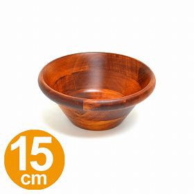 サラダボウル　木製　食器　ブラウン　15cm （ サラダボール 天然木 ボウル ）