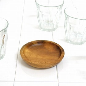 アカシア　プレート　丸皿　木製　10cm　食器 （ お皿　丸型　ウッドプレート　ウッド　ナチュラル　おしゃれ　かわいい　洋食器 ）