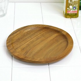 アカシア　プレート　丸皿　木製　20cm　リム付　食器 （ お皿　丸型　ウッドプレート　ウッド　ナチュラル　おしゃれ　かわいい　洋食器