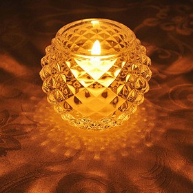 キャンドルホルダー　キャンドルグラス　ガラス製　ダイヤモンドボール （ キャンドルスタンド ろうそく立て アロマ 香り キャンドル ル