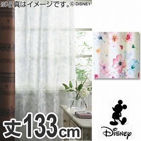 ボイルカーテン Disney ディズニー ミッキー アロマ 100×133cm （ 洗える レース 既製 スミノエ 花柄 フラワー ）