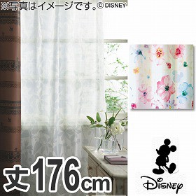 ボイルカーテン　Disney　ディズニー　ミッキー　アロマ　100×176cm （ 送料無料 洗える レース 既製　スミノエ　花柄　フラワー ）