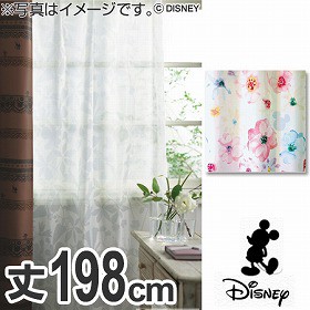 ボイルカーテン　Disney　ディズニー　ミッキー　アロマ　100×198cm （ 送料無料 洗える レース 既製　スミノエ　花柄　フラワー ）