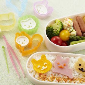 抜き型　ハム・チーズ　着ぐるみセット （ キャラ弁 お弁当グッズ デコ弁　らいおん　くま　うさぎ　抜き型 ）