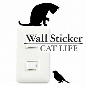 ウォールステッカー　壁紙シール　猫　こっちおいで　CAT LIFE （ インテリアシール ウォールシール Wall story コンセント 壁　シール　
