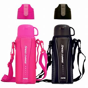 水筒 ステンレスダイレクトボトル 2ウェイボトル 800ml フォルテック ( ステンレスボトル 直飲み コップ付 ポーチ付 魔法瓶 保温