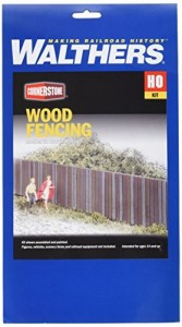 HOゲージ木製フェンス - キット内容：15インチ（37.5 cm）3本 - 全長45イン（中古品）