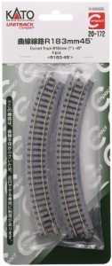 KATO Nゲージ ユニトラックコンパクト曲線線路R183-45° 4本入 20-172 鉄道（中古品）