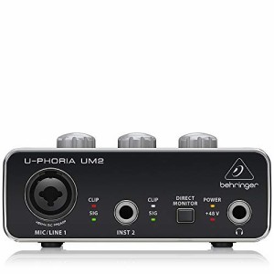 ベリンガー 2入力2出力 USBオーディオインターフェース ブラック 1-Channel（中古品）