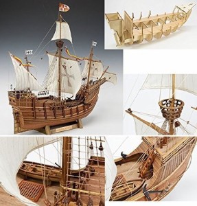 ウッディジョー　木製帆船模型　1/50　サンタマリア（中古品）