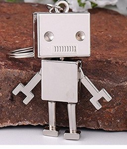 キーホルダー ロボット 愛くるしい 可愛い スタイル 亜鉛合金 シルバーカラ（中古品）