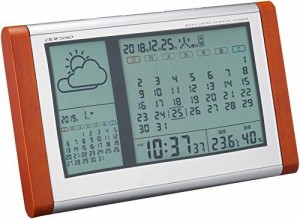 ADESSO(アデッソ) 置き時計 カレンダー天気電波時計 六曜 温度 湿度 日付（中古品）