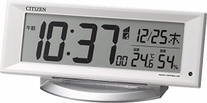 リズム時計工業 置き時計 白 8.8x20.9x6.5cm 目覚まし時計 電波 デジタル（中古品）