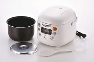 有限会社新津興器 ホームスワン マイコン式炊飯ジャー 3.5合炊き ホワイト（中古品）