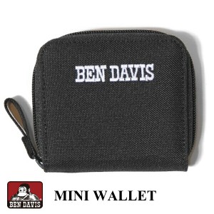 財布 BEN DAVIS ベンデイビス BDW-8040 ロゴ ラウンドジップミニウォレット 二つ折り財布 コインケース 小銭入れ WALLET ネコポス メール