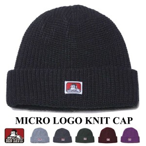 ニットキャップ BEN DAVIS ベンデイビス ニット帽 BDW-9546 マイクロロゴニットキャップ MICRO LOGO KNIT CAP 帽子 ネコポス メール便送