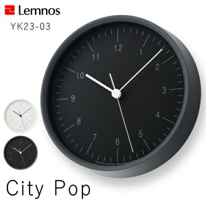 Lemnos タカタレムノス 壁掛け時計 YK23-03 City Pop シティポップ 電波時計 ガラス時計 ウォールクロック おしゃれ デザイン 子供 ギフ