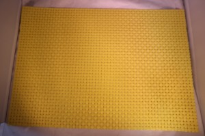 テーブルマット イエロー格子 43×30 ランチョンマット 黄色 風水 ポイント消化