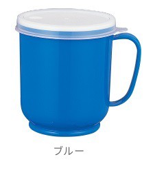 フタ付カラーコップ 日本製 ブルー 子供 介護 プラコップ マグカップ ポイント消化