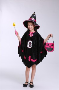 送料無料 妖精 魔女 ハロウィン コスプレ衣装 マント 巫女 可愛い 黒猫 子供用 キッズ 女の子 帽子 魔法棒 コスチューム  人気 仮装 変装