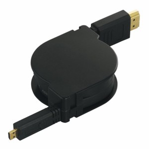 iBUFFALO スマートフォンケーブル microHDMI 巻取り 1.2m ブラック BSMPC05(中古品)