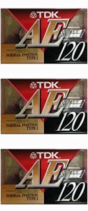 TDK 音楽用 カセットテープ 3本セット 120分 いい音 長時間 AE-120X3A(中古品)